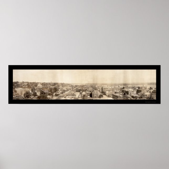 Davenport IA Birdseye Photo 1907 Poster (Front)
