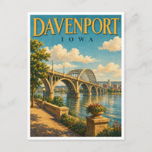 Davenport Iowa Centennial Bridge GeoSaga Postcard