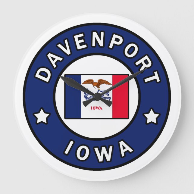 Davenport Iowa Large Clock (Front)