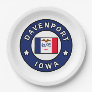 Davenport Iowa Paper Plate