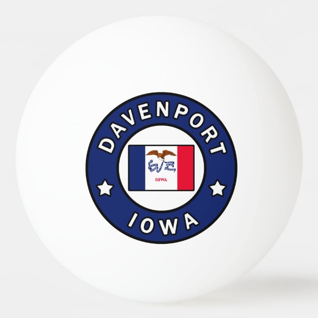 Davenport Iowa Ping Pong Ball (Front)