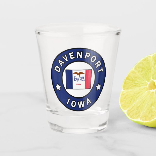 Davenport Iowa Shot Glass (Front)