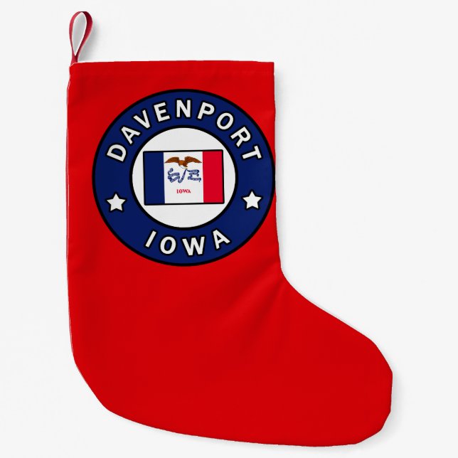 Davenport Iowa Small Christmas Stocking (Front)