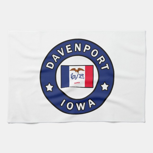 Davenport Iowa Tea Towel (Horizontal)