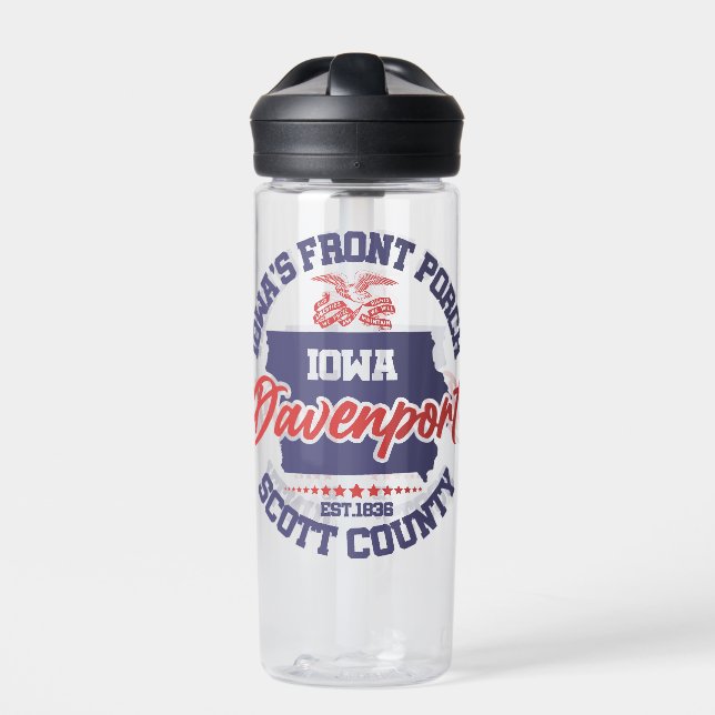 Davenport,Iowa Water Bottle (Front)