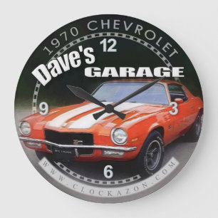 Dave's Garage 1970 Chevrolet Camaro Wall Clock 