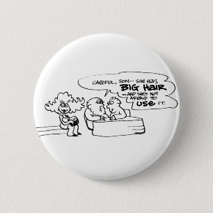 davholle big hair 6 cm round badge