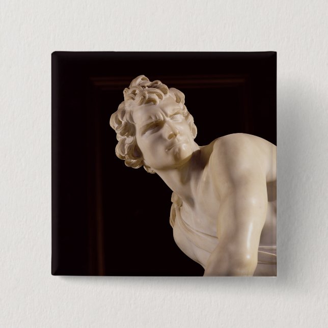 David, 1623-24 (marble) (detail) 15 cm square badge (Front)