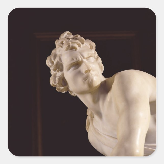 David, 1623-24 (marble) (detail) square sticker (Front)