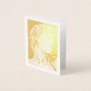 David, after Michelangelo ... gold foil note card
