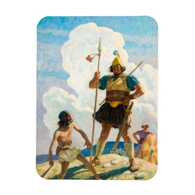 David and Goliath, 1940 by Newell Convers Wyeth Magnet (Vertical)