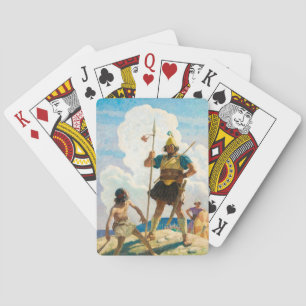 David and Goliath, 1940 by Newell Convers Wyeth Playing Cards