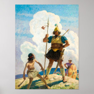 David and Goliath, 1940 by Newell Convers Wyeth Poster