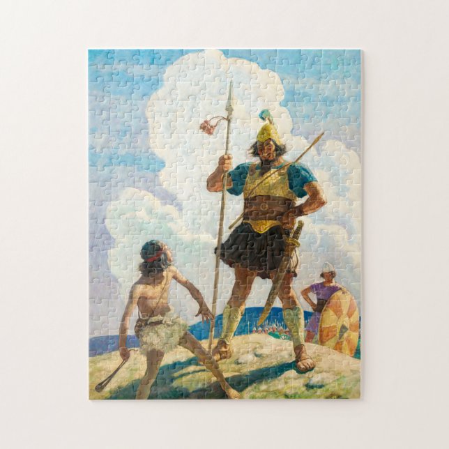 David and Goliath by Newell Convers Wyeth Jigsaw Puzzle (Vertical)