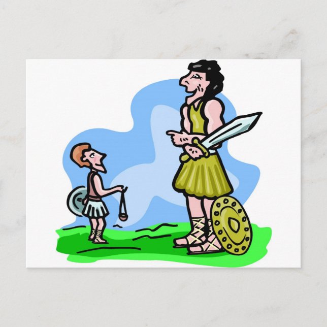 David and Goliath Christian artwork Postcard (Front)