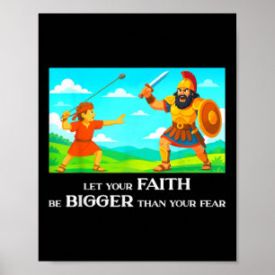 David And Goliath Christian Inspirational Men, Wom Poster