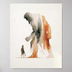 David And Goliath, Digital Print, Jesus Painting,  Poster