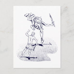 David and Goliath Postcard