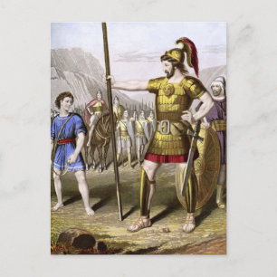 David and Goliath Postcard