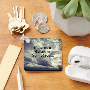 David and Goliath Quote Key Ring