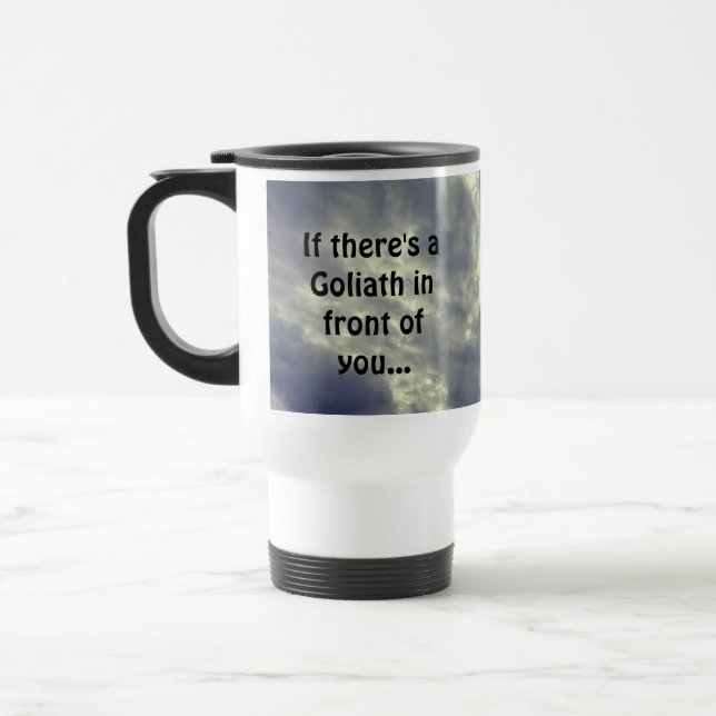 David and Goliath Quote  Travel Mug (Left)