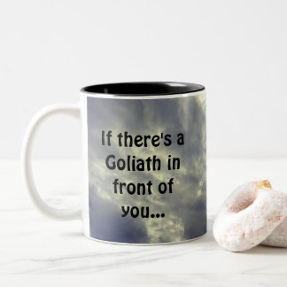 David and Goliath Quote  Two-Tone Coffee Mug
