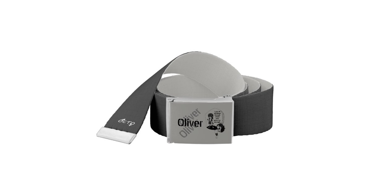 David and Goliath with Bible Verse Black Sketch Belt ...