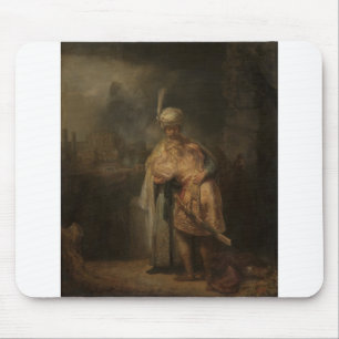 David and Jonathan - Rembrandt - c1642 Mouse Mat