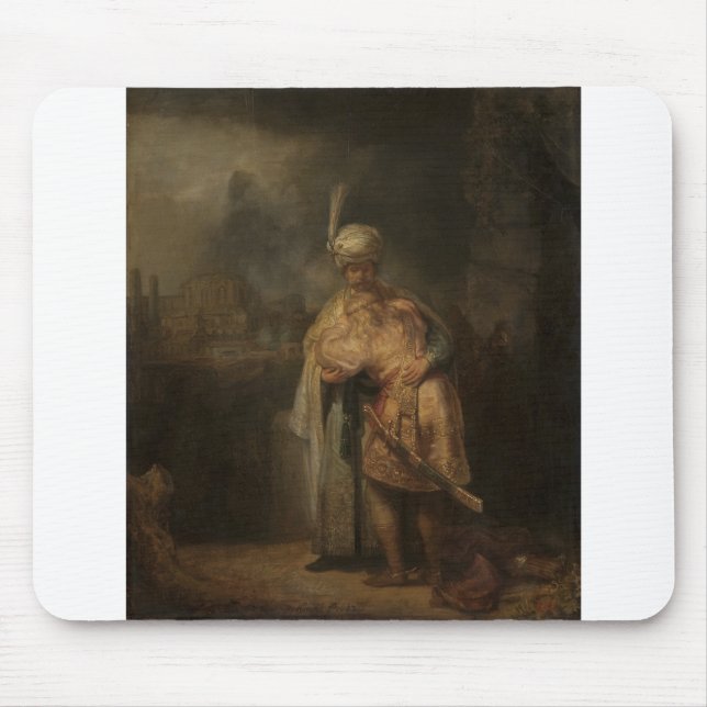 David and Jonathan - Rembrandt - c1642 Mouse Mat (Front)