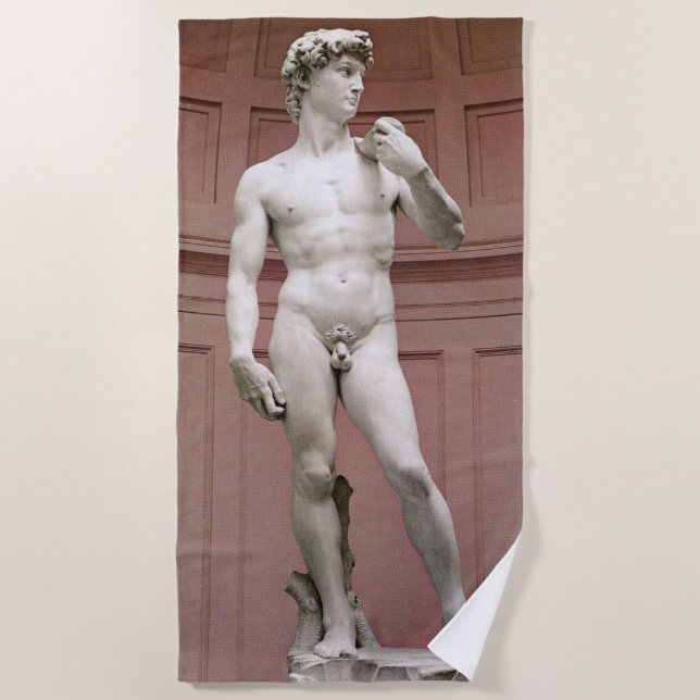 David by Michelangelo Beach Towel (Front)