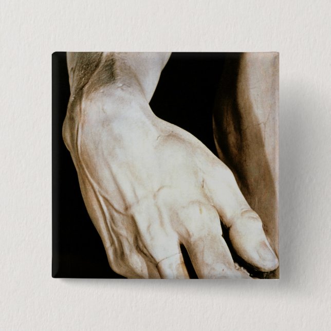 David by Michelangelo Buonarroti , 1501-04 15 Cm Square Badge (Front)