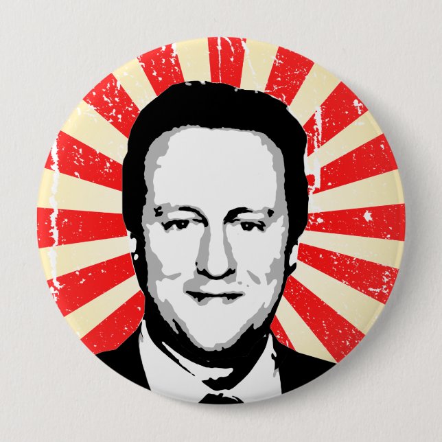 David Cameron 10 Cm Round Badge (Front)