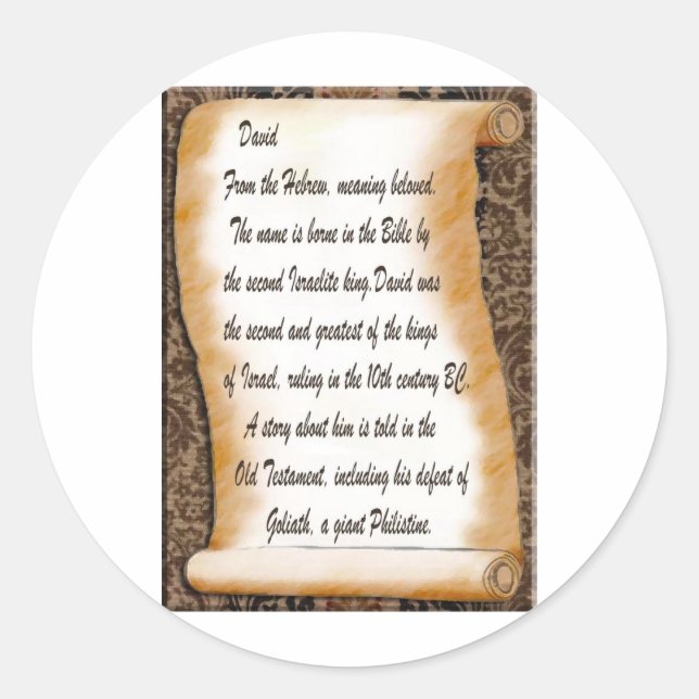 David Classic Round Sticker (Front)