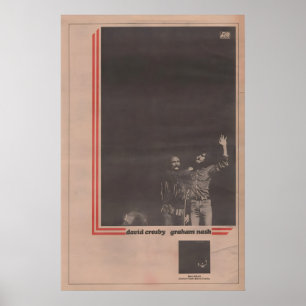 david CROSBY, graham NASH Poster - 1972 original