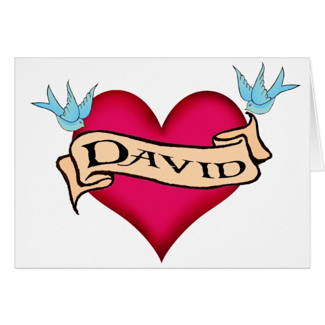 David - Custom Heart Tattoo T-shirts & Gifts (Front Horizontal)