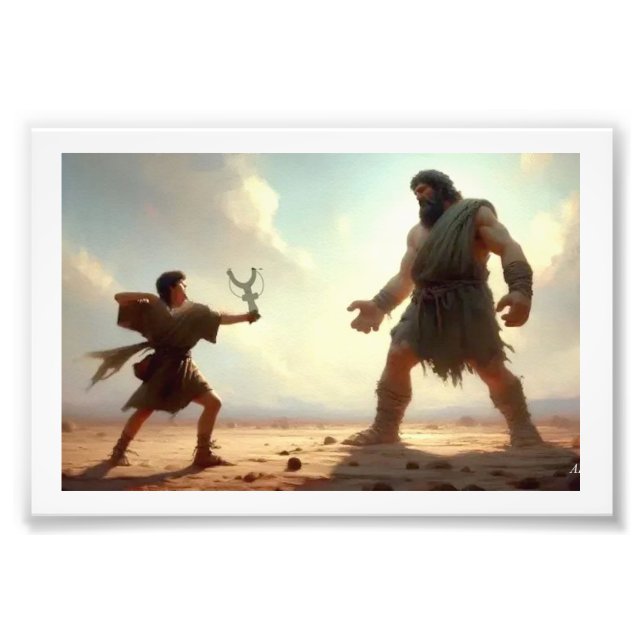David Faces Goliath,  Photo Print (Front)