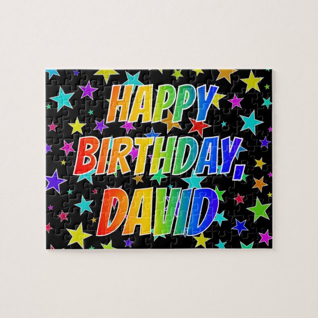 "DAVID" First Name, Fun "HAPPY BIRTHDAY" Jigsaw Puzzle (Horizontal)