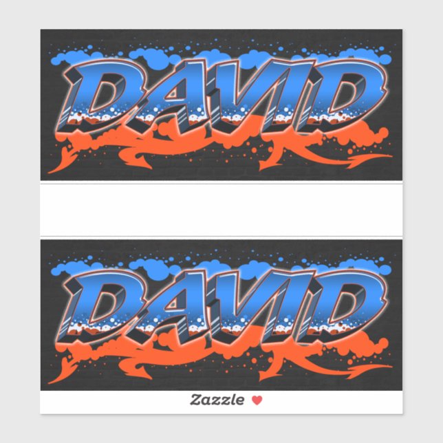 David First Name Graffiti Sticker (Sheet)
