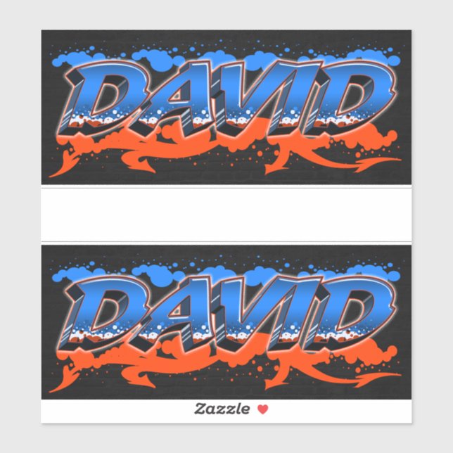 David First Name Name Graffiti Decal Sticker (Sheet)