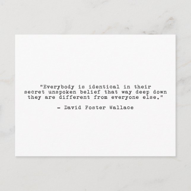 David Foster Wallace Individuality Quote Postcard (Front)