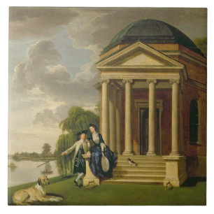 David Garrick (1717-79) and his Wife by his Temple Tile