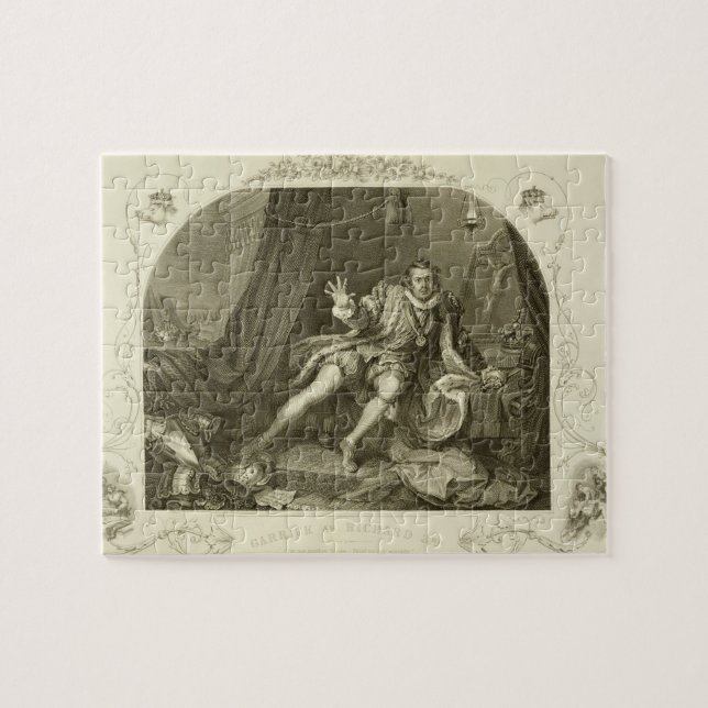 David Garrick (1717-79) as Richard III, Act V Scen Jigsaw Puzzle (Horizontal)