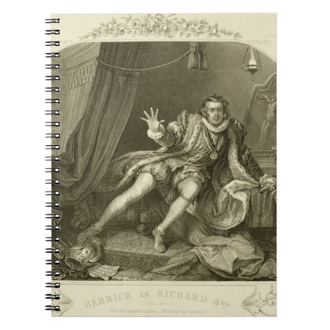 David Garrick (1717-79) as Richard III, Act V Scen Notebook (Front)