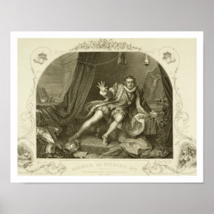 David Garrick (1717-79) as Richard III, Act V Scen Poster
