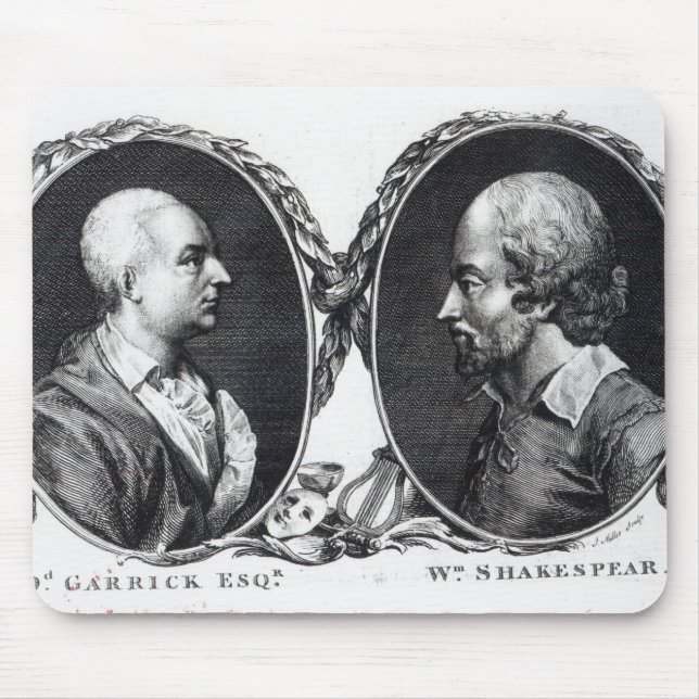 David Garrick and Shakespeare Mouse Mat (Front)