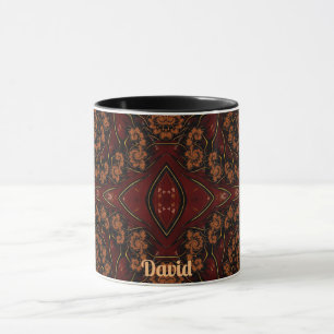 DAVID ~ GLOSSY 3D Zany Brown Black  Mug