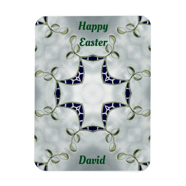 DAVID ~ Green and Blue Easter  Magnet (Vertical)