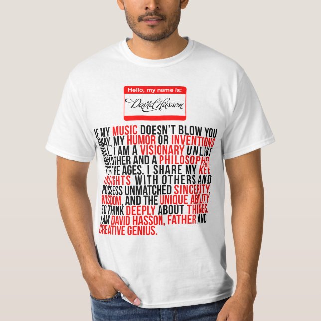 David Hasson T-Shirt (Front)