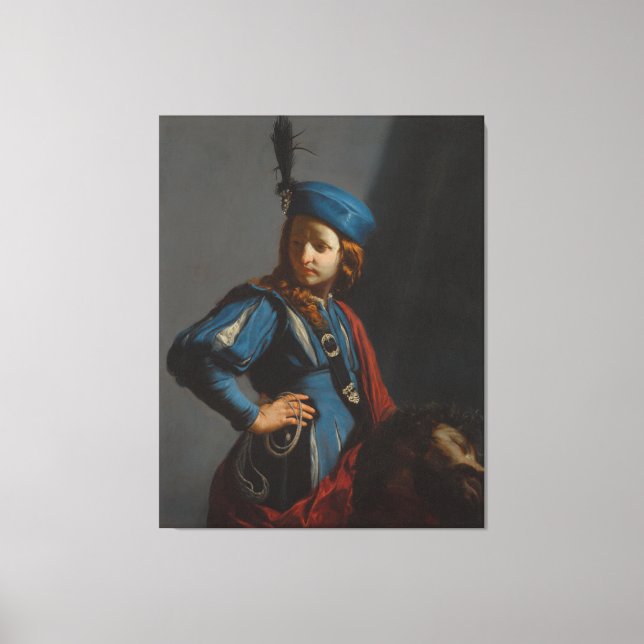David Head Goliath Guido Cagnacci Painting art can Canvas Print (Front)