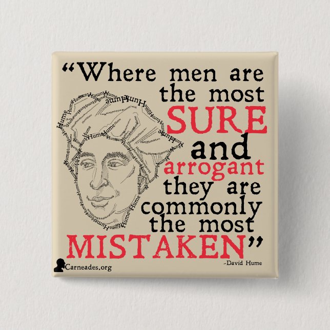 David Hume Quote Button (Front)